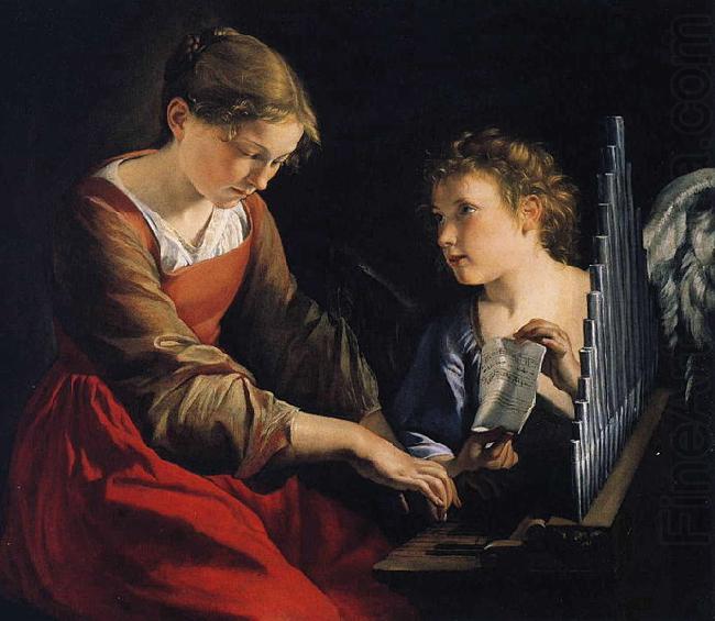 GENTILESCHI, Orazio Saint Cecilia with an Angel